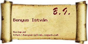 Benyus István névjegykártya