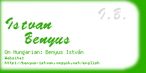 istvan benyus business card